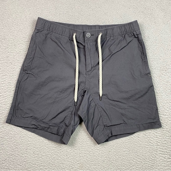 Vuori Ripstop Shorts Men's Size L Charcoal Gray Elastic Waist Drawstring Stretch - Picture 1 of 9
